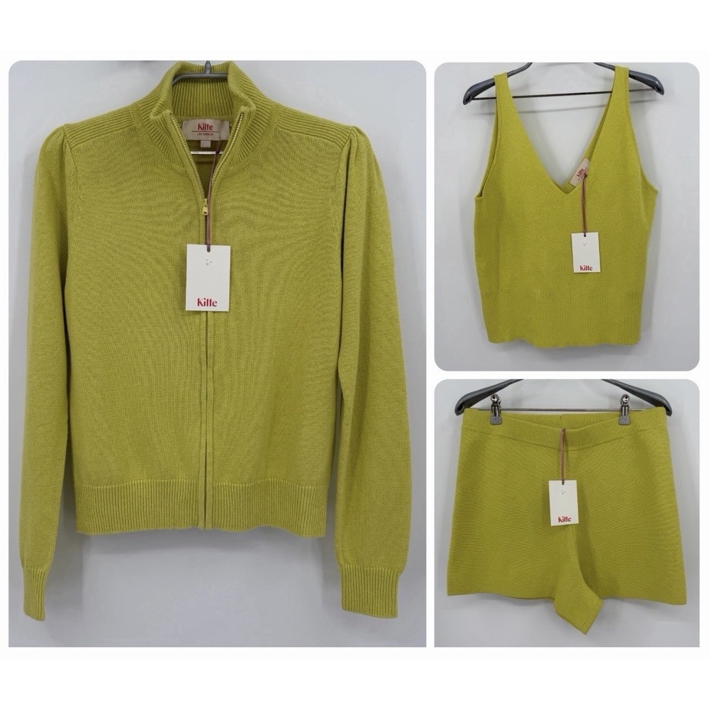 Kilte Collection Cotton-Cashmere Full Zip Jacket, Tank, Shorts Matching Set 2/M